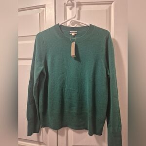 J. Crew NWT Green Cashmere Crew Neck Sweater